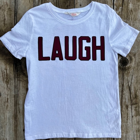 H&M Other - Kid's LAUGH Tee Front & Back - Boy or Girl Sz 6 - 8 Unisex Funny T Shirt